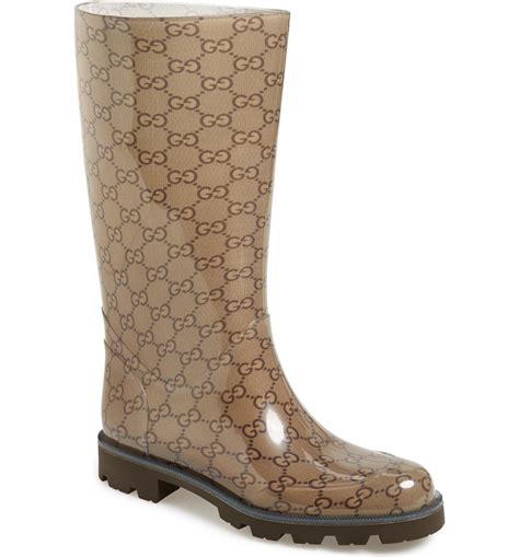 gucci flat rain boots with script logo|gucci rain boots nordstrom.